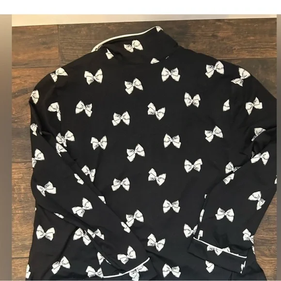 Kate Spade Bow Pajama Top Black Top XL - Picture 5 of 8